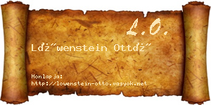 Löwenstein Ottó névjegykártya